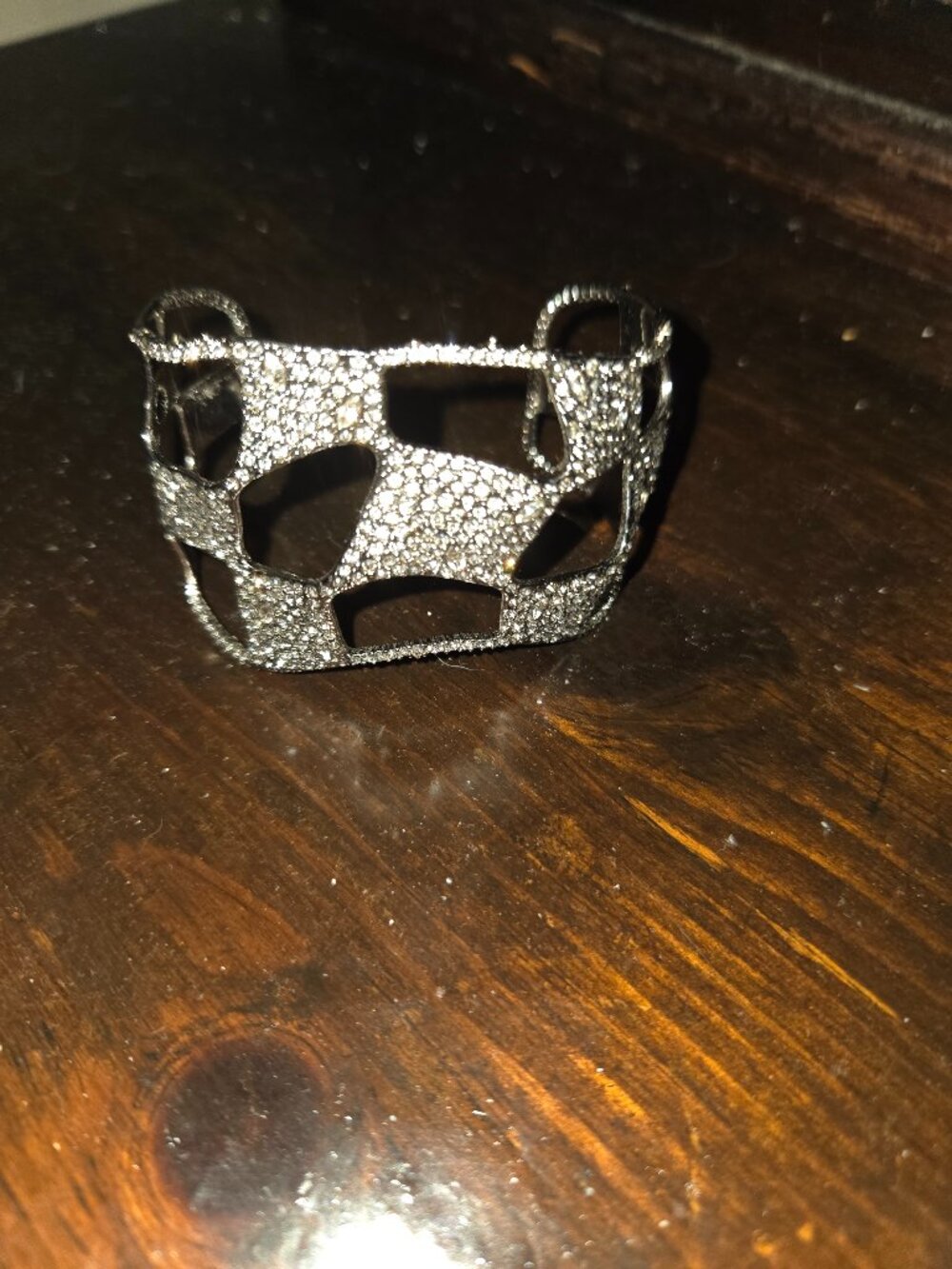 Alexis Bittar Pave Checkerboard Cuff Bracelet Silver